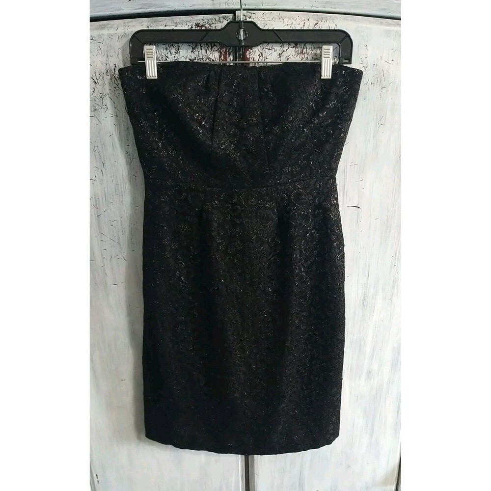 J.Crew Lace Strapless Dress Sz 2 Black Fairygoth Cottagecore Y2K Vintage